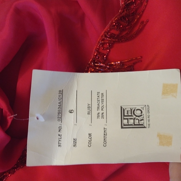 NWT beaded Ruby Red Niteline Della Roufogali dress - Picture 13 of 14